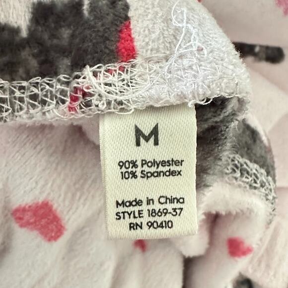 Laura Ashley M Scottie Dog Pajamas 2pc Pink Heart Valentine Fleece Long Sleeve - Picture 8 of 11